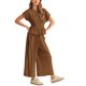 thumbnail image 4 of Pantalones anchos Outfit Antnation de 2 piezas con parte superior fruncida para mujer, 4 of 6