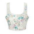 thumbnail image 5 of TAIAOJING Women Elegant Vintage Cap Sleeves Brocade Bustier Corset Tops, 5 of 6