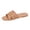 Khaki, variant on Gpaecead Women Metal Ornament Cross Strap Flat Slides Square Open Toe Faux Leather Breathable Beach Slippers, Black