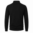 thumbnail image 4 of Daily Business Casual Knit Sweaters For Men Solid Color Quarter Zip Stand Collar Long Sleeve Tops, 4 of 4