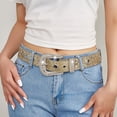 thumbnail image 4 of NUZYZ Women Jeans Belt Shiny Rhinestones Multi Holes Adjustable Length Waistband with Sparkling Buckle Wide Alloy Belt, 4 of 8