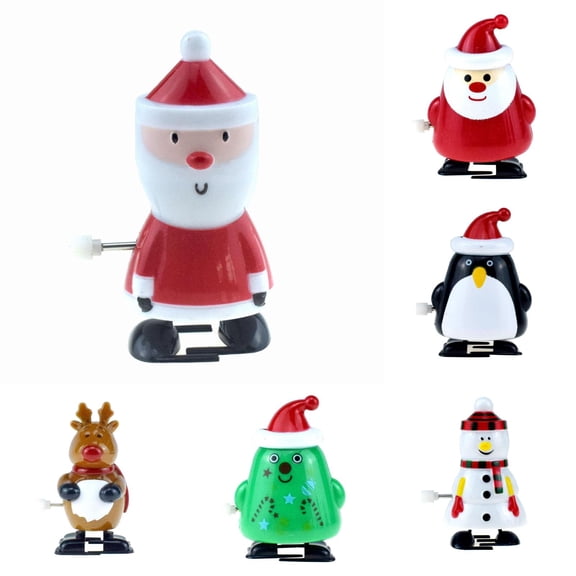 RUIG 6pcs Christmas Wind Up Toys, Christmas Toys Party Favors Clockwork Toys, Christmas Goodie Bags Stuffers with Walking Snowman Christmas Tree for Xmas Stocking Stuffers Toys