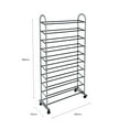 thumbnail image 6 of Simplify 10 Tier Space Saving Mobile 40 Pair Shoe Rack, Plastic and Metal, Gray, 6 of 8