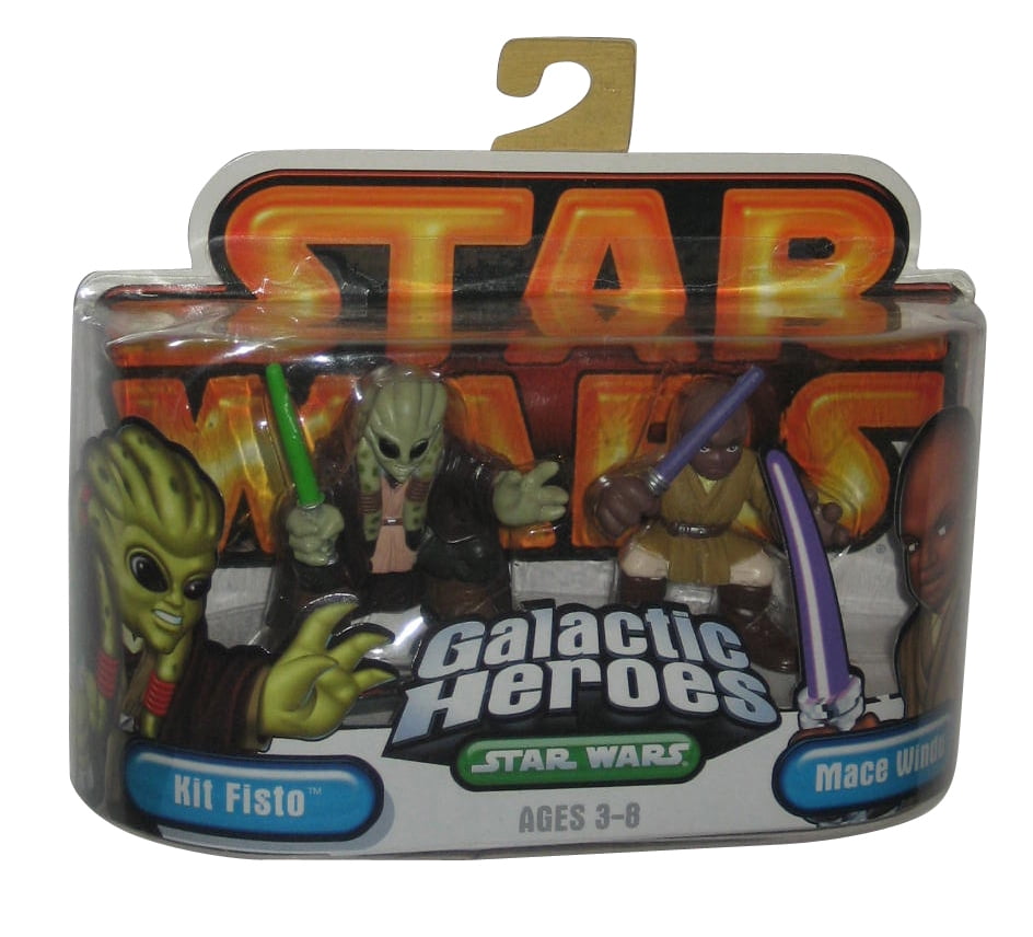 Star Wars Galactic Heroes Mace Windu & Kit Fisto Figure Set Walmart