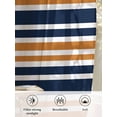 thumbnail image 6 of Sheer Curtains 54 Inch Length 2 Panels Set for Kitchen, Orange Navy Blue Striped Semi Sheer Curtains for Windows, Gradient Horizontal Lines Voile Window Treatments Rod Pocket Curtain, 6 of 7