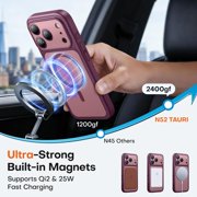 iPhone 18 Pro Max phone case, MagSafe-compatible, burgundy | (Full camera protection) Camera access cover