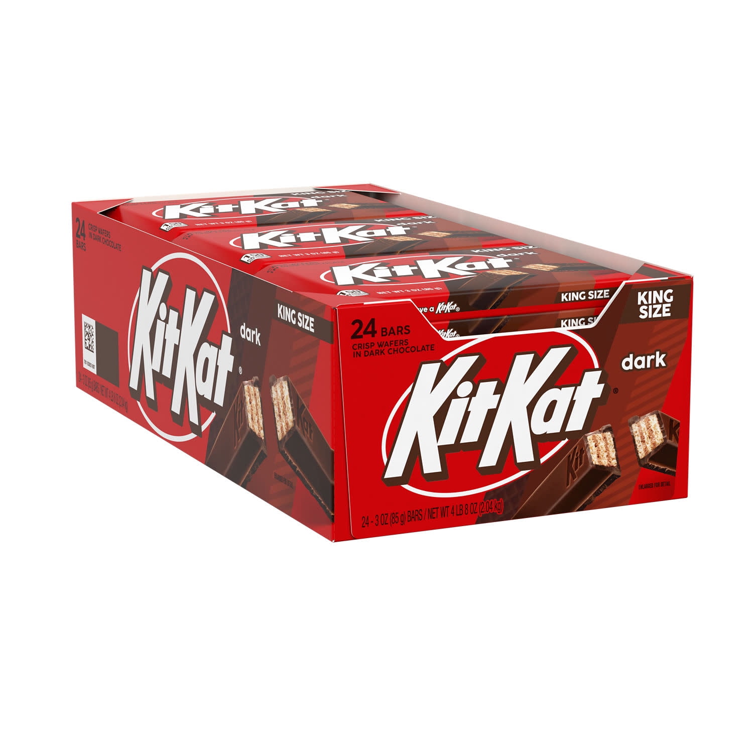 Kit Kat Dark Chocolate Wafer King Size Candy, Bars 3 oz, 24 Count