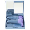 thumbnail image 2 of 1 juego de brochas de maquillaje de viaje con espejo incorporado, brochas de maquillaje portátiles para polvos y sombras de ojos para retoques en cualquier lugar, 2 of 7