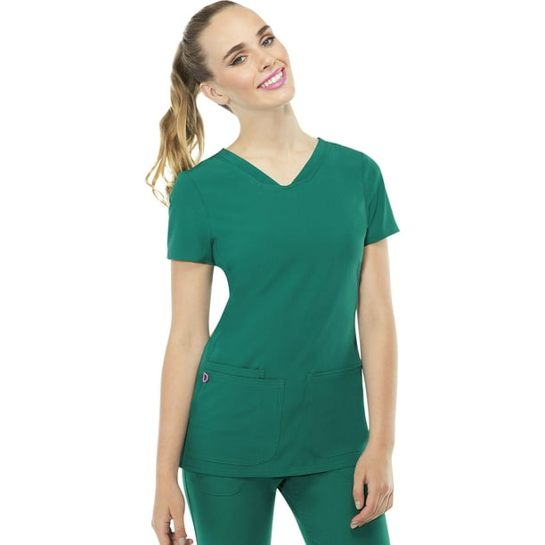 HeartSoul Heartsoul Break On Through Scrubs Top for Women Shaped V