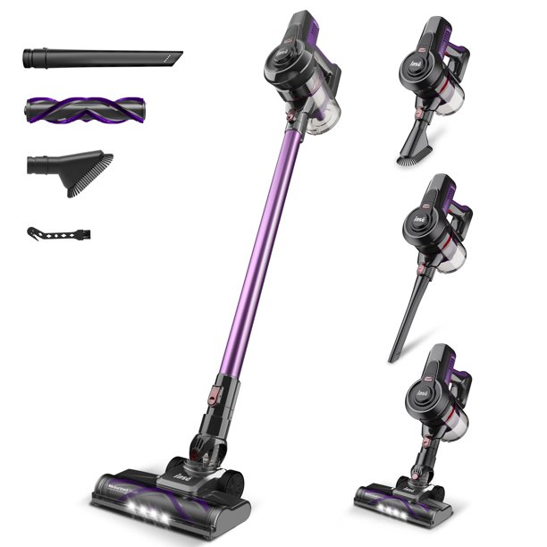 INSE N660 - Aspiradora Mástil Sin Cuerda 175W, 25KPA Succión Fuerte. Batería de 45 Min - Apoyable y Carga en Pared. Multifuncional, Ligera y Fácil de Manejar. Ideal para Hogar, Pelos de Mascotas