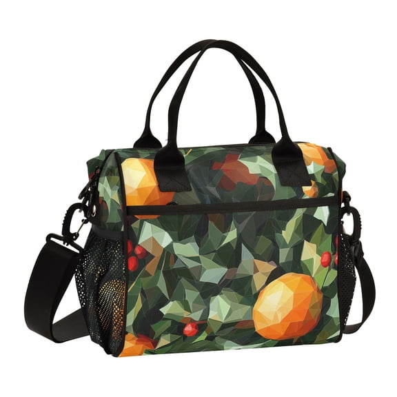Ckdifva Xmas Oranges Cooler Bag Cooler Cooling Tote Lunch Bag Lunch Box Front Pocket with Shoulder Strap