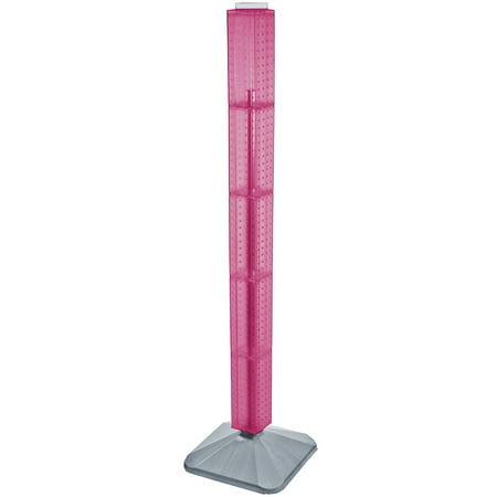 Floor 11 Christmas Tower Four-Sided Pegboard Tower Floor Display on Revolving Base. Panel Size: 4”W x 60”H PINK ()