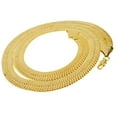 thumbnail image 2 of Mens 14k Yellow Gold Plated Herringbone Chain 30" Inch x 14MM Wide Thick Flat Hip Hop Necklace, 2 of 4