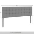 thumbnail image 6 of Castle Place King Size Square Button-Tufted Linen Upholstered Headboard in Warm Grey, 6 of 7