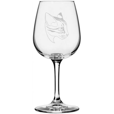 

Savannah Face Cat Themed Etched All Purpose 12.75oz Libbey Wine Glass