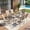 Brown, variant on Arlopu 7pcs Outdoor Patio Dining Set with Tempered Glass Table & 6 Textilene Chairs for 6-Person, Black
