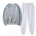 thumbnail image 2 of LYXSSBYX Sweatpants for Women 2 Piece Outfit Women's Solid Round Neck Pullover Casual Sports Pants Sports Set, 2 of 3