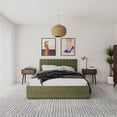 thumbnail image 3 of Novogratz Brittany Platform Bed Frame with Storage Drawers, Queen, Olive Green, 3 of 19
