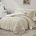 thumbnail image 2 of Juego de edredón BEDAZZLED, tamaño queen, beige, plisado, 3 piezas, 2 of 7