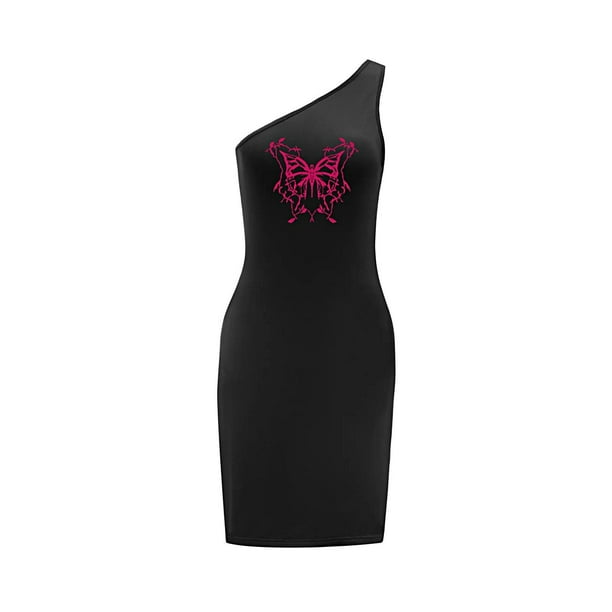 Vestido de verano con hombros descubiertos para mujer, vestido de verano moderno para aniversario de oficina , L L