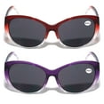 thumbnail image 2 of Women Bifocal Reading Sunglasses Reader Glasses Cateye Vintage Jackie O Leopard Checker +4.00, 2 of 3