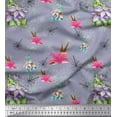 thumbnail image 1 of Soimoi Poly Georgette Fabric Leaves & Lily Floral Decor Fabric Printed Yard 42 Inch Wide, 1 of 3