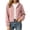 Pink, variant on Women's Lightweight Hoodie Jacket Linen Blend Long Sleeve Button Down Cropped Coat Drawstring Hem Casual Daily Outerwear with Pockets White