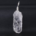 thumbnail image 1 of Irregular Natural Crystal Pillar Pendant Mesh Wire Wrapped Necklaces Women Men, 1 of 6