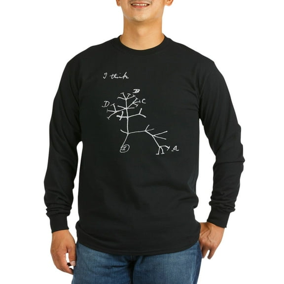 CafePress - Darwin Notebook I Think Long Sleeve Dark T Shi - Long Sleeve Dark T-Shirt