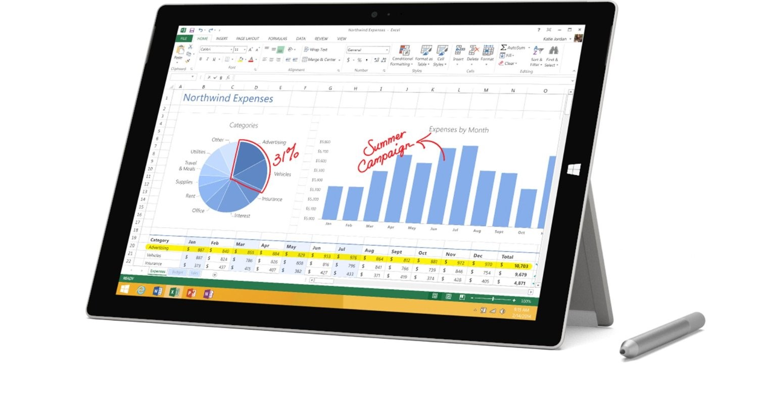 microsoft surface pro 3 tablet (12-inch, 128 gb, intel core i3, windows 10) - image 2 of 15
