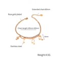 thumbnail image 2 of Pulsera de nota para mujer Encanto Tobillera ajustable en capas Adolescentes Niñas Joyería de tobillera de acero de titanio Feliz Sencillez, 2 of 5
