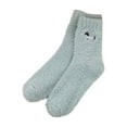 thumbnail image 4 of WZXFASHION Coral Fleece Sleeping Socks, Plush Non-Slip Bed Socks, Ultra Cozy Indoor Floor Socks Light GreenOne Size, 4 of 4