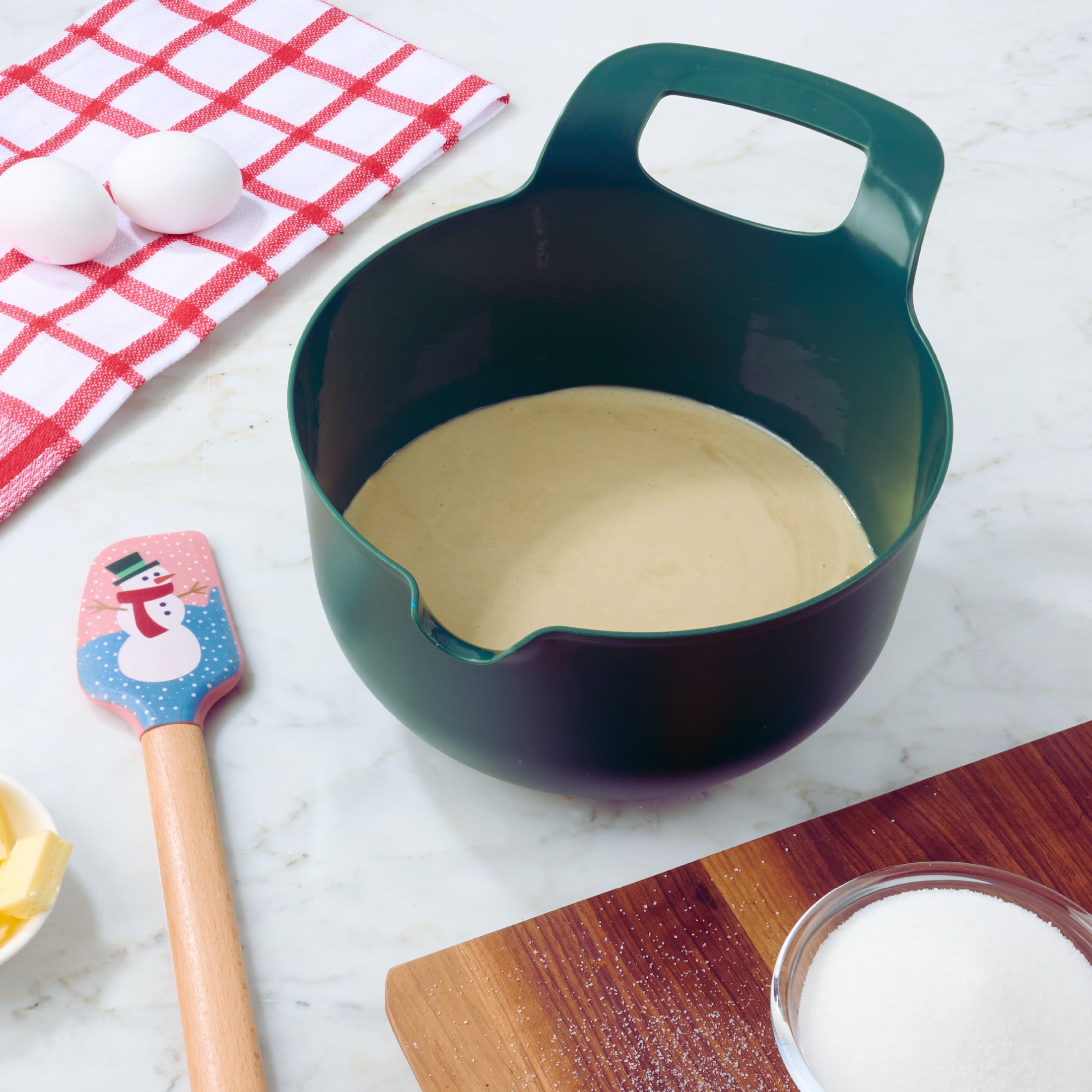 Holiday Time 3QT Kitchen Mixing Bowl, Green