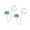 Green, variant on Womens Tiny Pink CZ Ear Cuff Chain Heart Stud Earrings for Earlobe .925 Sterling Silver for Pierced Ear