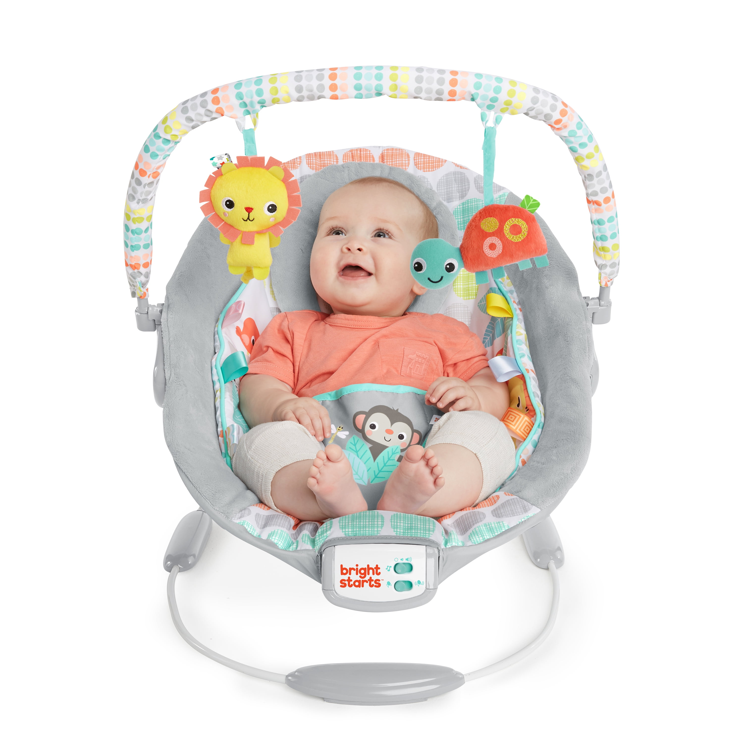 Bright Starts Whimsical Wild Cradling Bouncer Seat with Soothing Vibration /& Melodies