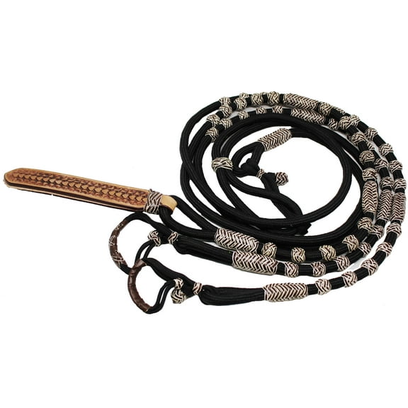Braided Rawhide Nylon Romel Rommel Western Horse Reins Popper  60757