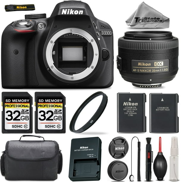 Nikon D3300 DSLR Camera in Black + Nikon AFS DX NIKKOR 35mm f/1.8G