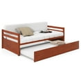 thumbnail image 1 of Costway Twin Size Trundle Daybed Wooden Slat Support Mattress Platform for Kids Walnut, 1 of 10