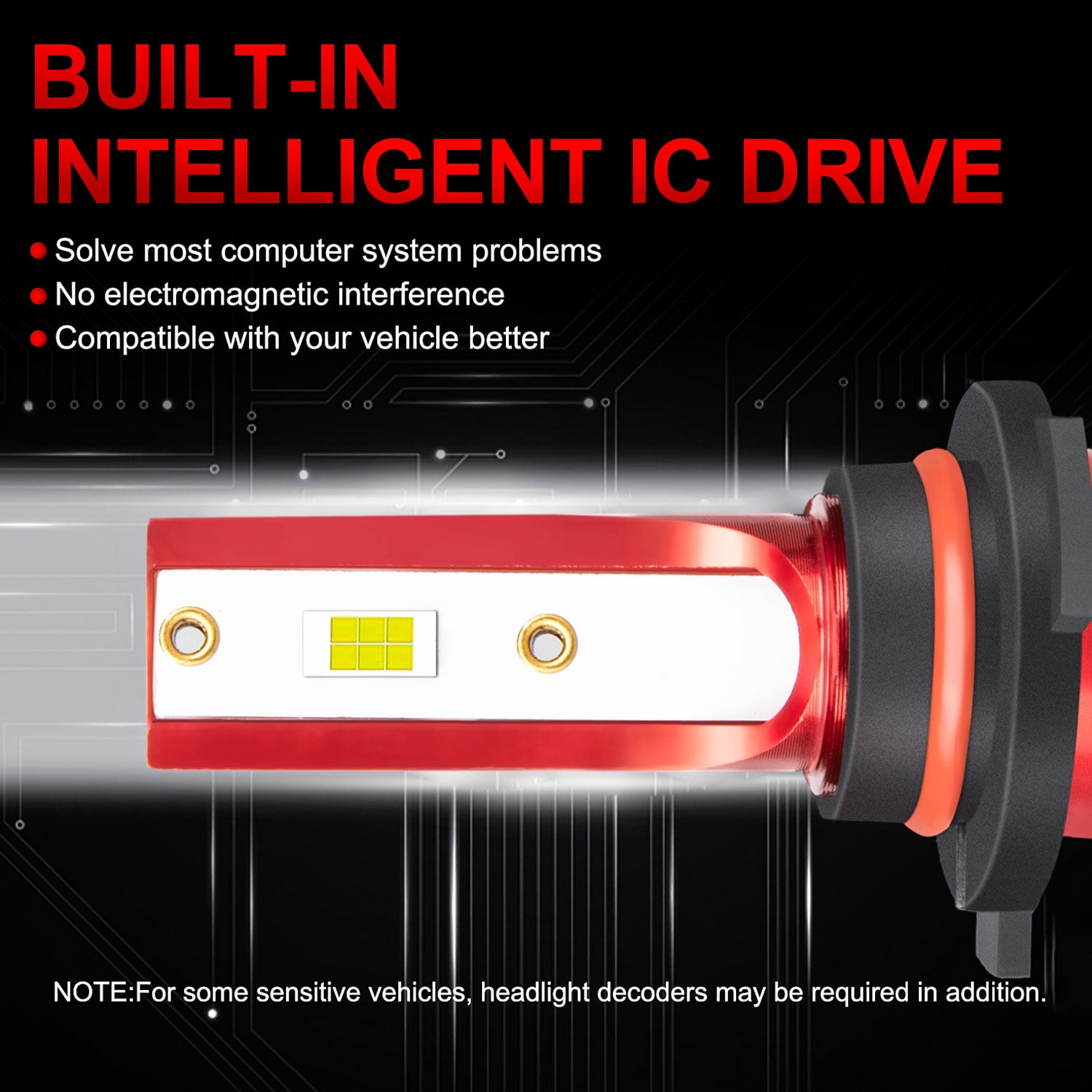 H11 9005 LED Headlight Bulbs for 2007-2019 GMC Sierra 3500 Low Beam/High Beam Lights