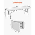 thumbnail image 4 of VEVOR Table Pliante en Plastique de 8 Pi Table Utilitaire de Pique-Nique Portable Poignée Intérieur Extérieur, 4 of 9