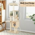 thumbnail image 5 of Gymax 67 in Multi-level Cat Tower w/ Top Perch & Wood Condo Modern Cat Tree, 5 of 10