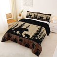 thumbnail image 2 of Castle Fairy Rustic Jungle Bear Queen Comforter Set 3 Pieces,Vintage Cabin Animal Comforter Sets Queen,Black Tan,Black Reversible,1 Comforter and 2 Pillowcases, 2 of 6