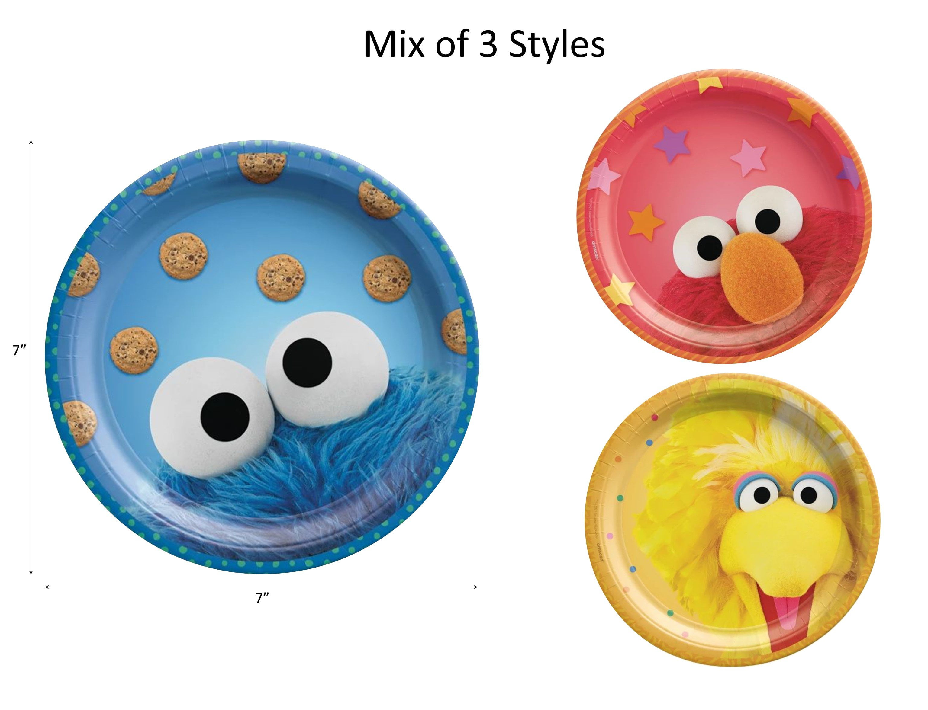 Sesame Street Birthday Party Supplies  Sesame Street Decorations  Sesame Street Tableware  Sesame Street Plates  Sesame Street Balloons Table Set for 16