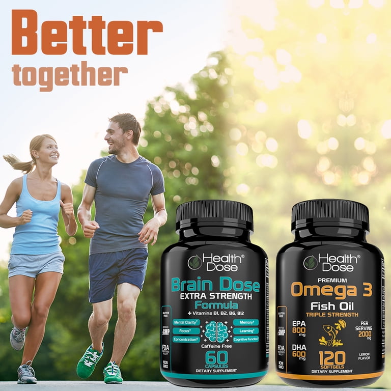 Health Dose Brain Dose Premium Nootropics - Mental Focus, Natural