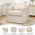 thumbnail image 7 of Bonzy Home 360° Swivel Accent Chair, Upholstered Fabric Leisure Armchair with Removable Cushions, Off-white, 7 of 7