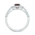 thumbnail image 2 of Rosec Jewels Real Garnet Vintage Inspired Engagement Ring - Cushion Cut Garnet and Diamond Halo Ring - with Jewelry Box, 925 Sterling Silver, US 4.50, 2 of 9