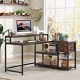 thumbnail image 4 of L Shaped Desk with Drawers and Shelves for Dual Monitors,  Corner Desk Home Office Desk with Storage Shelves and Monitor Stand, 4 of 7
