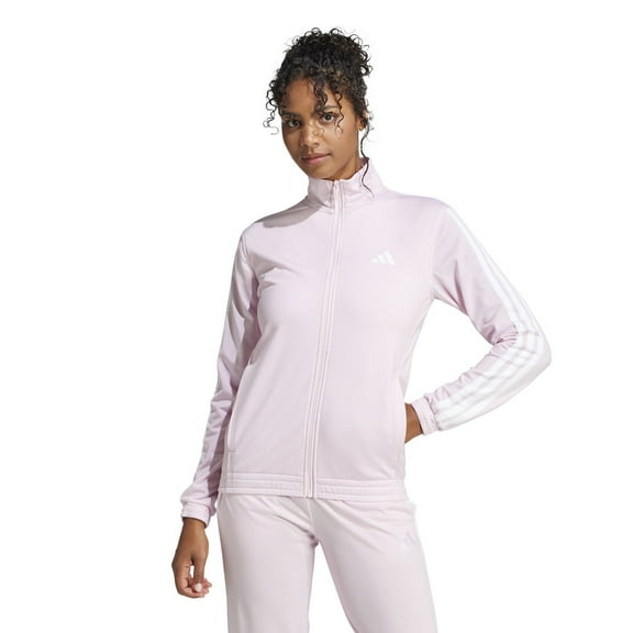 Women's adidas Tricot 3-Stripes Track Top Color: Clear Pink Size: LARGE