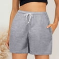 thumbnail image 2 of Comfortable Shorts for Women, Flowy Athletic Shorts for Women,Women's Casual Summer Shorts Comfortable High Waist Drawstring Elastic Running Shorts with Pockets for Active, 2 of 5