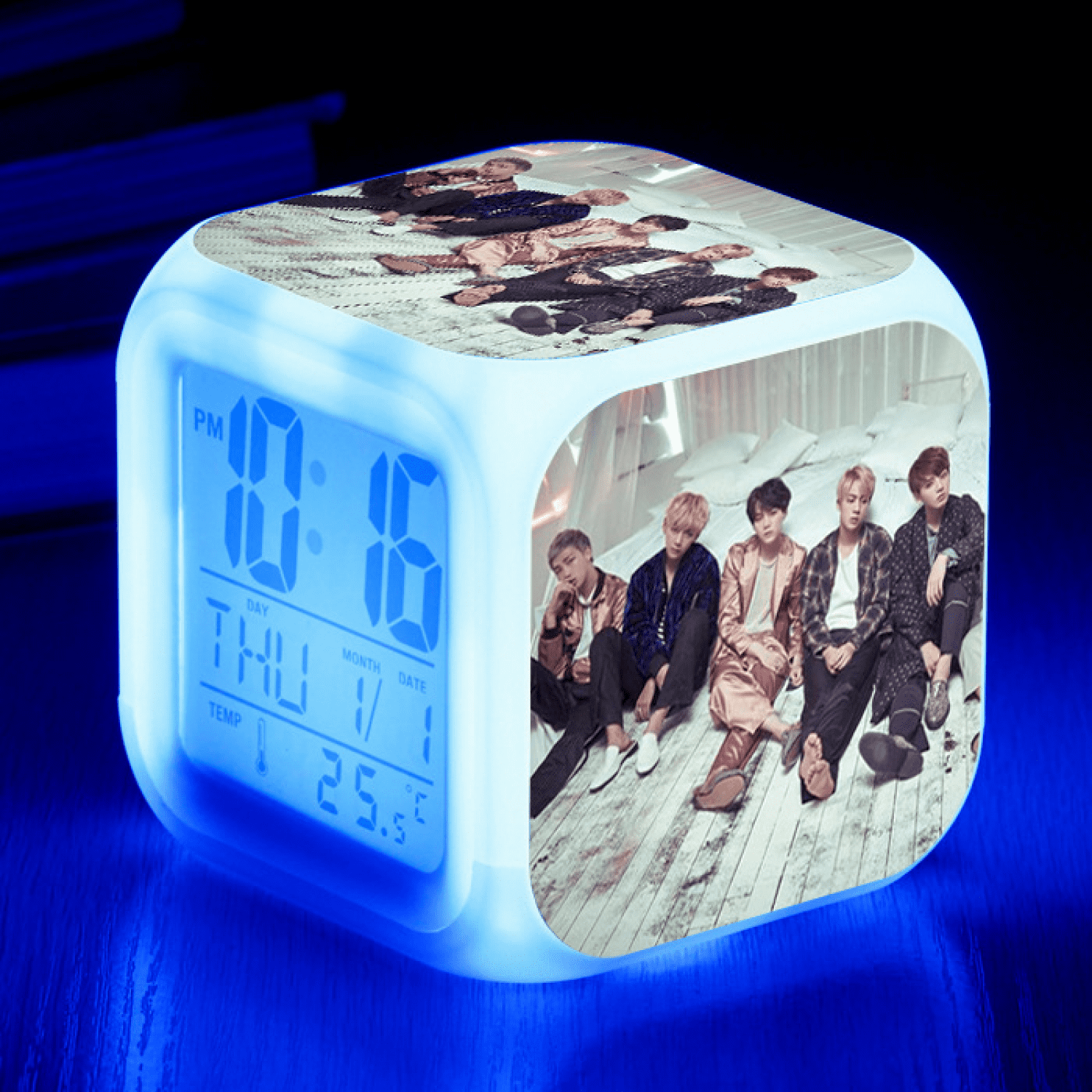 TIMPCV LED Digital Bedroom Alarm Clock Easy Setting Cube Wake Up Clocks